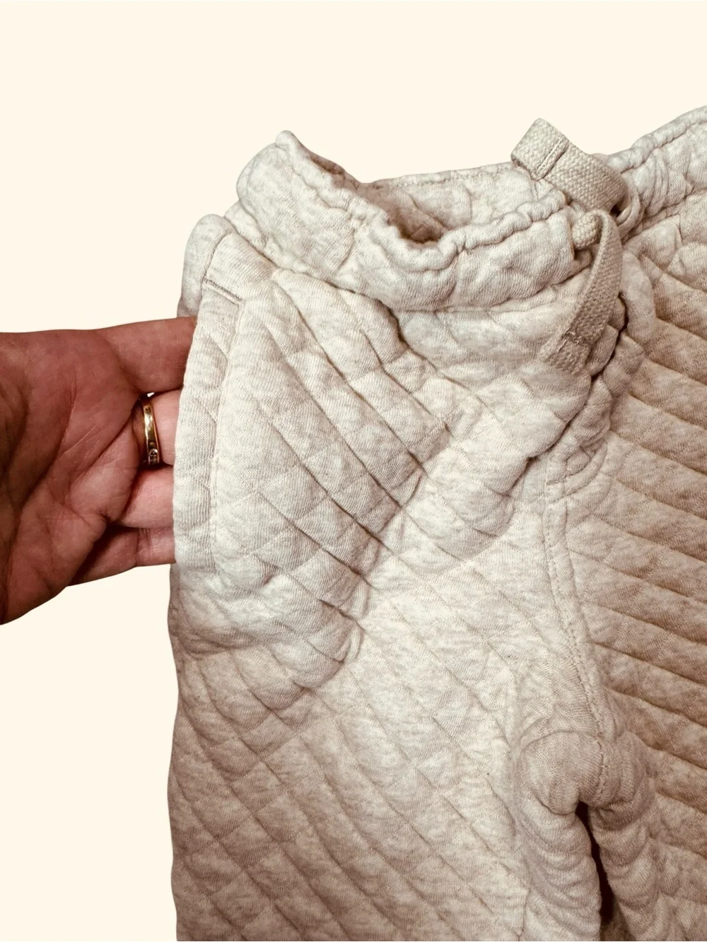 NWT New Gymboree Quilted Jogger Beige Cotton Pants Size 2T